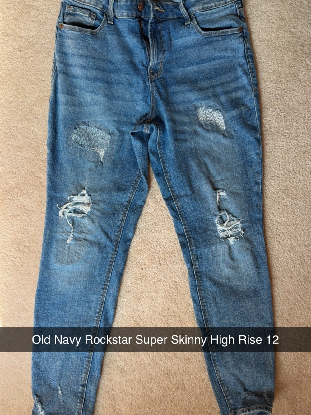 Old Navy Distressed Blue Denim Skinny Jeans